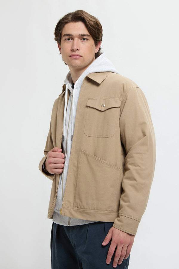 Giacca con zip e fodera in cotone