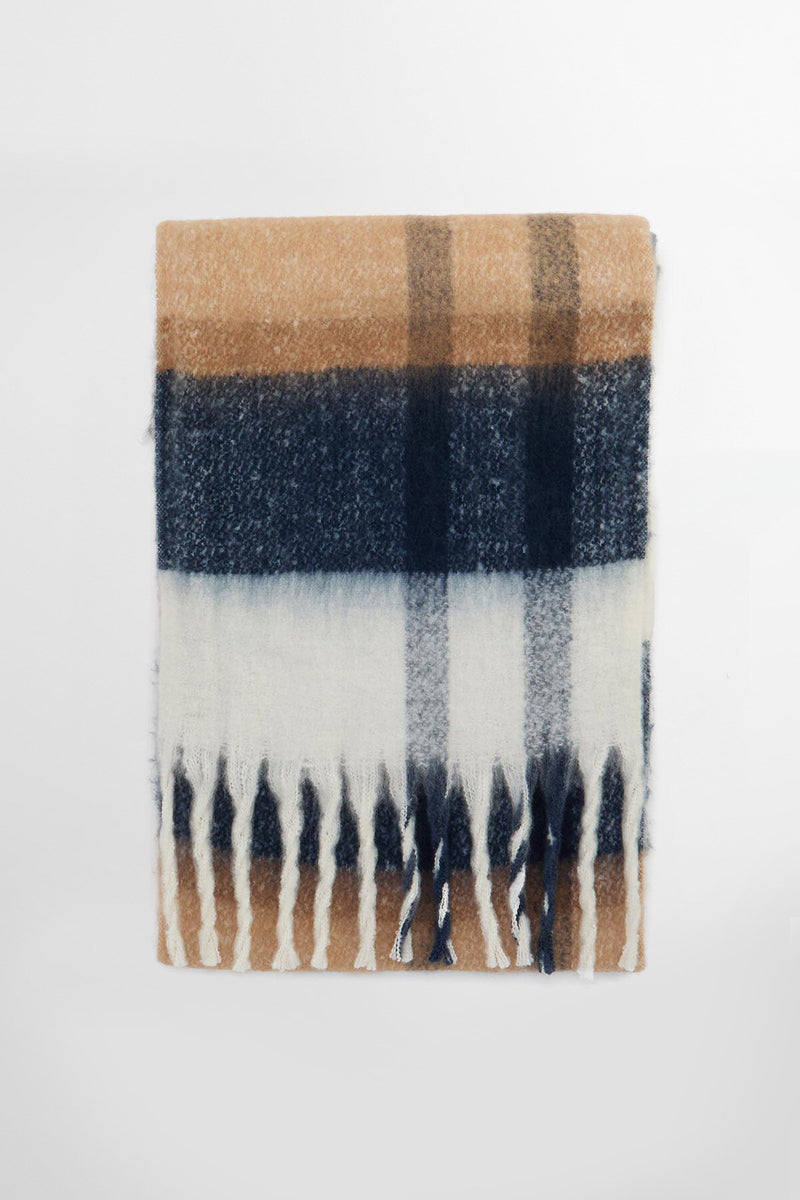 Sciarpa in bouclé Isla con motivo tartan