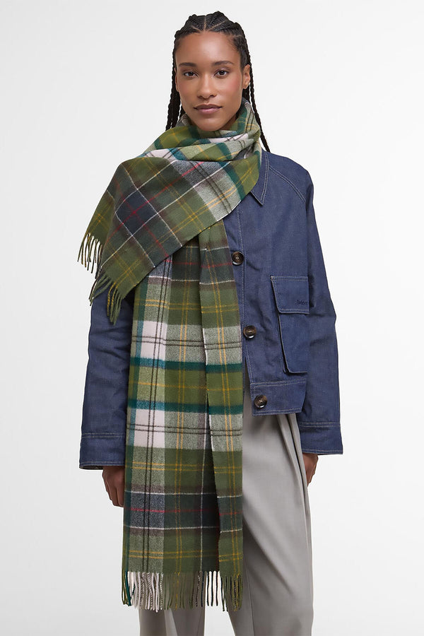 Sciarpa con motivo tartan in lana d’agnello Serena