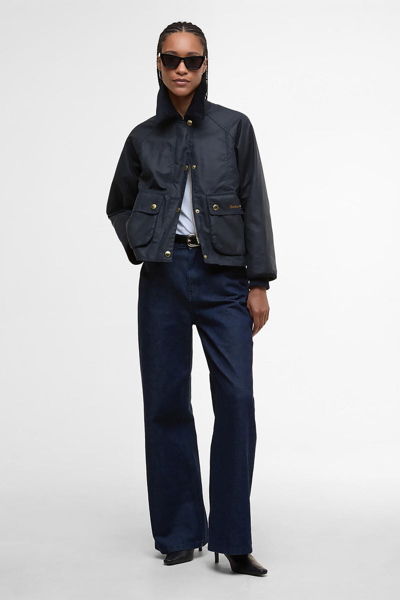 Giacca cerata Beadnell dal taglio crop