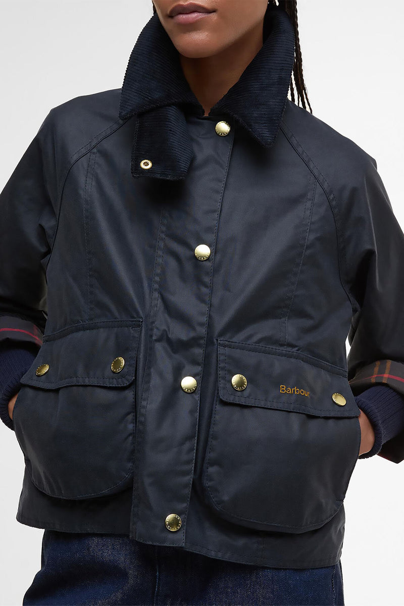 Giacca cerata Beadnell dal taglio crop