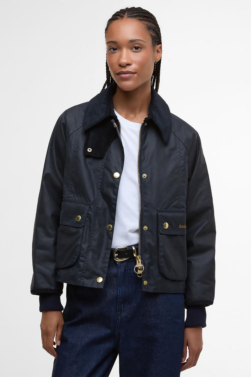 Giacca cerata Beadnell dal taglio crop