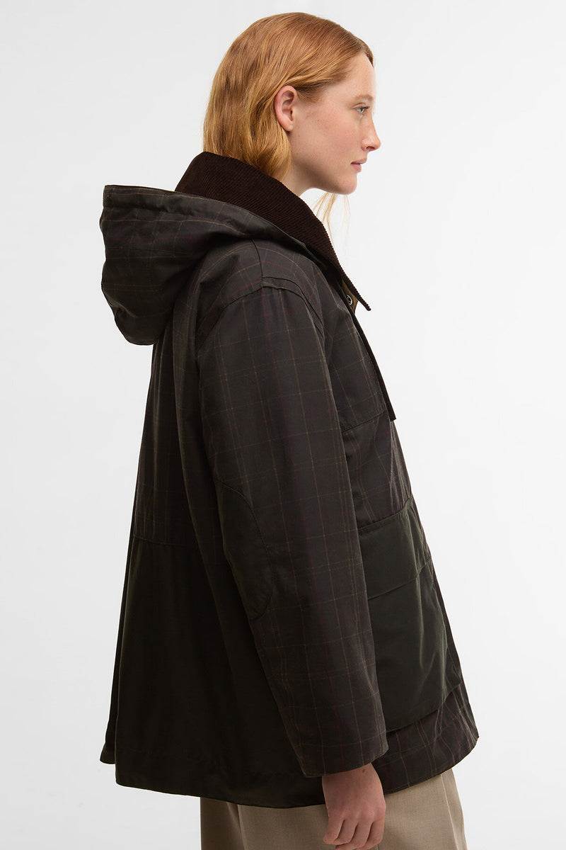 Barbour x GANNI Tartan Waxed Duffle Coat