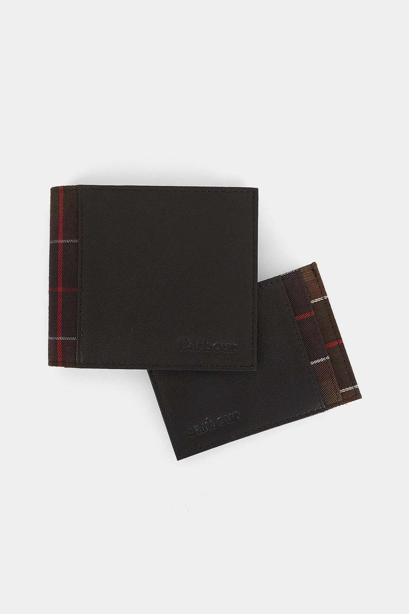 Leather/Tartan Wallet & Card Holder Gift Set