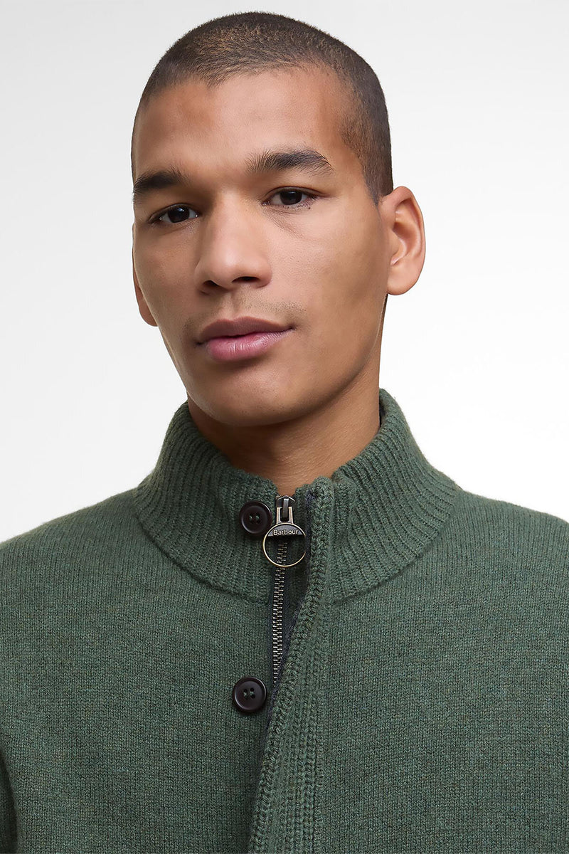 Cardigan Essential con toppe e zip