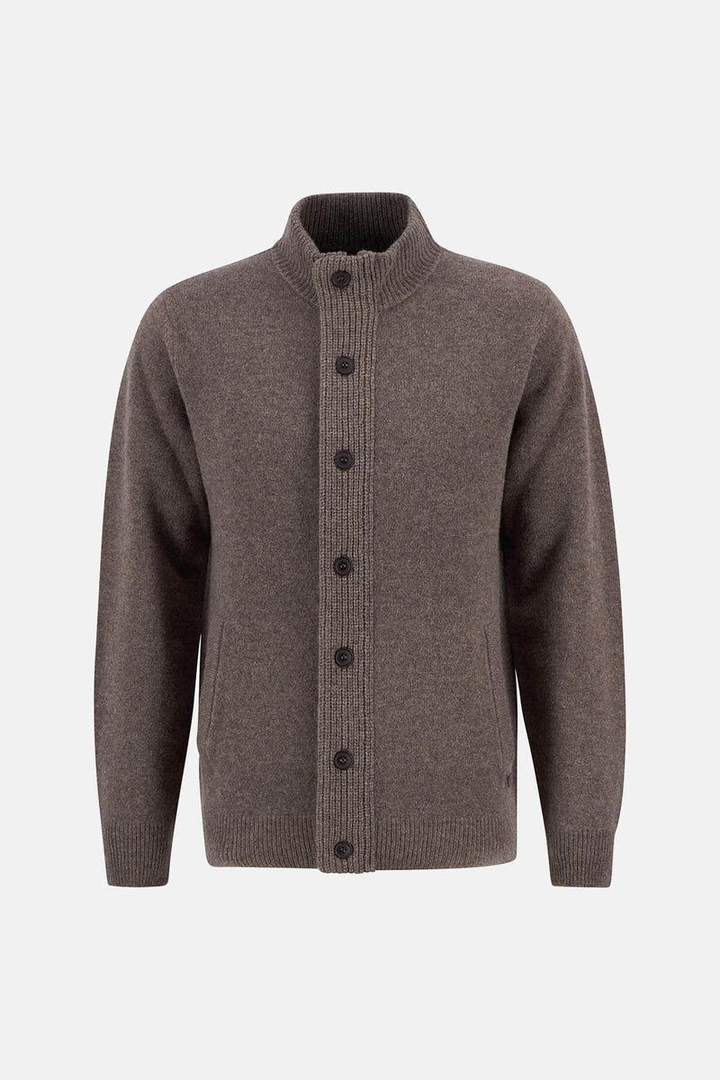 Cardigan Essential con toppe e zip