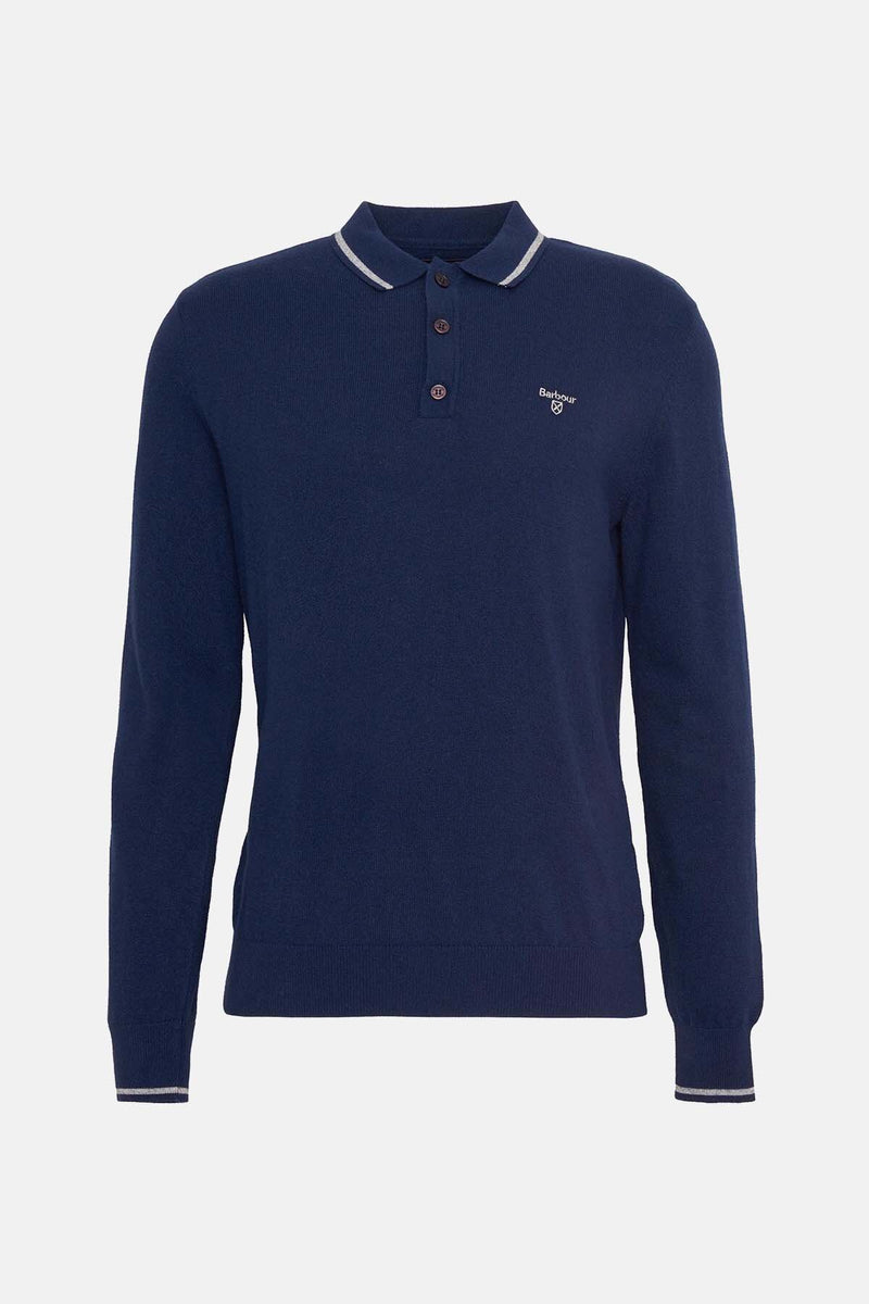 Nocton Knitted Long-Sleeved Polo Shirt