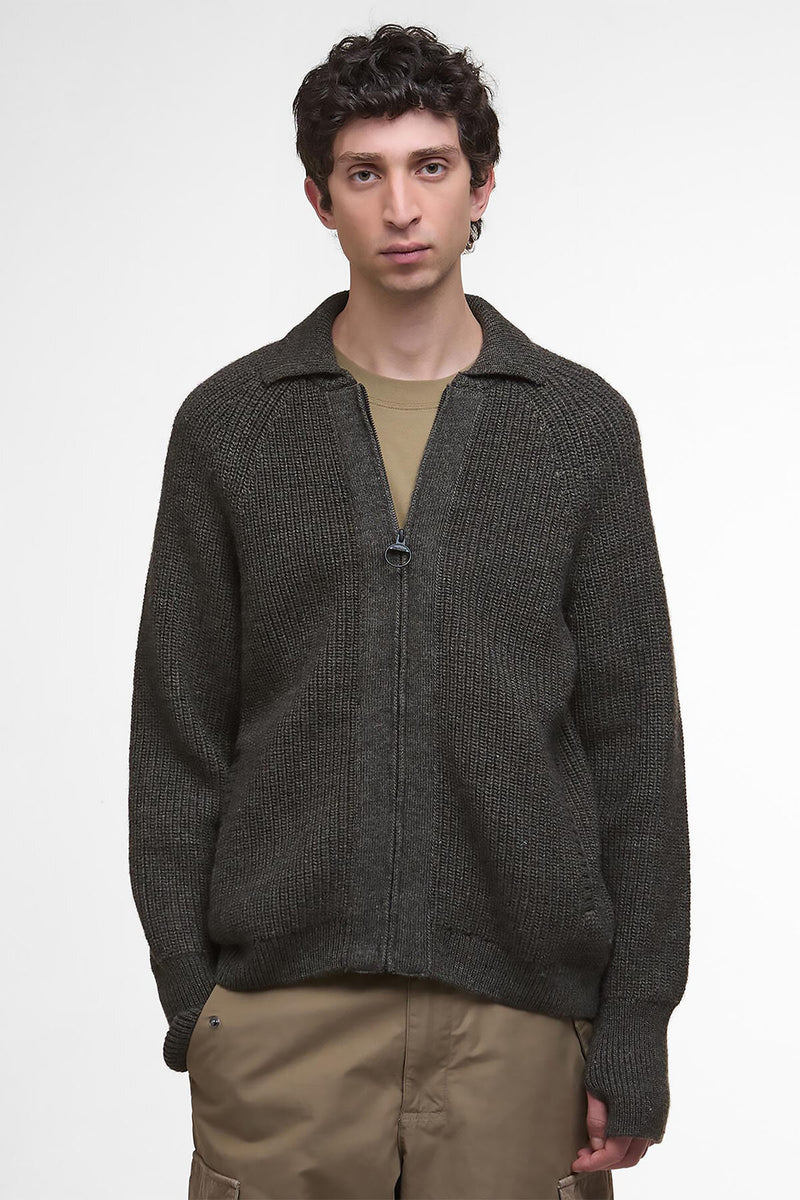 Cardigan lavorato con chiusura a zip Garthman Barbour