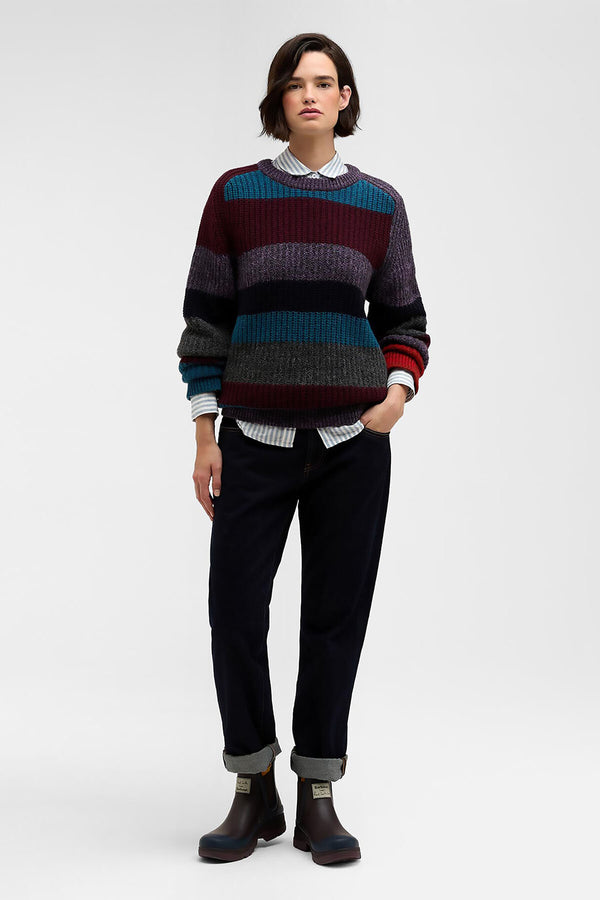Maglione girocollo a righe multicolor Paul Smith loves Barbour