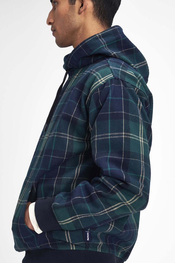 Felpa con cappuccio Brough in tartan Barbour