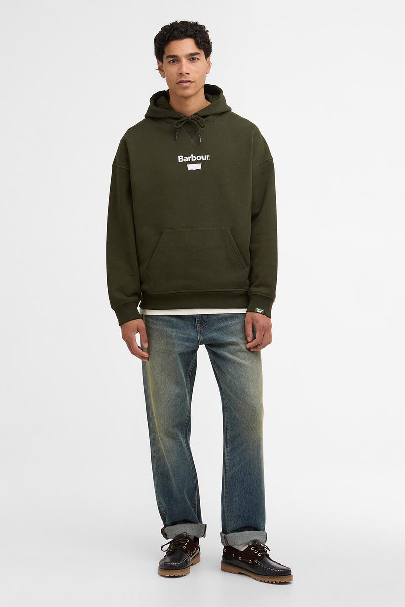 Felpa con cappuccio e stampa Barbour x Levi's