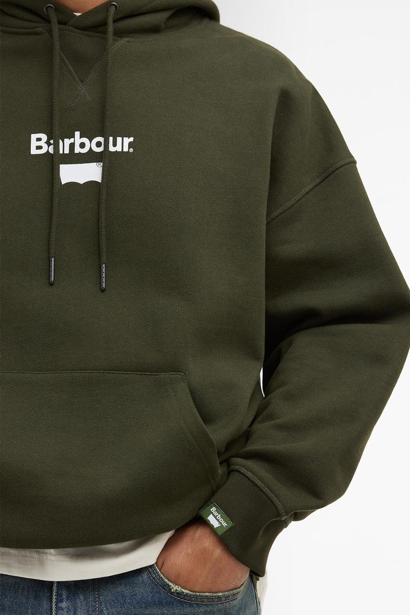 Felpa con cappuccio e stampa Barbour x Levi's