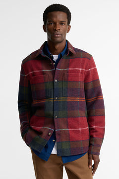 Overshirt Woodlane Spazzolata con Motivo a Quadri