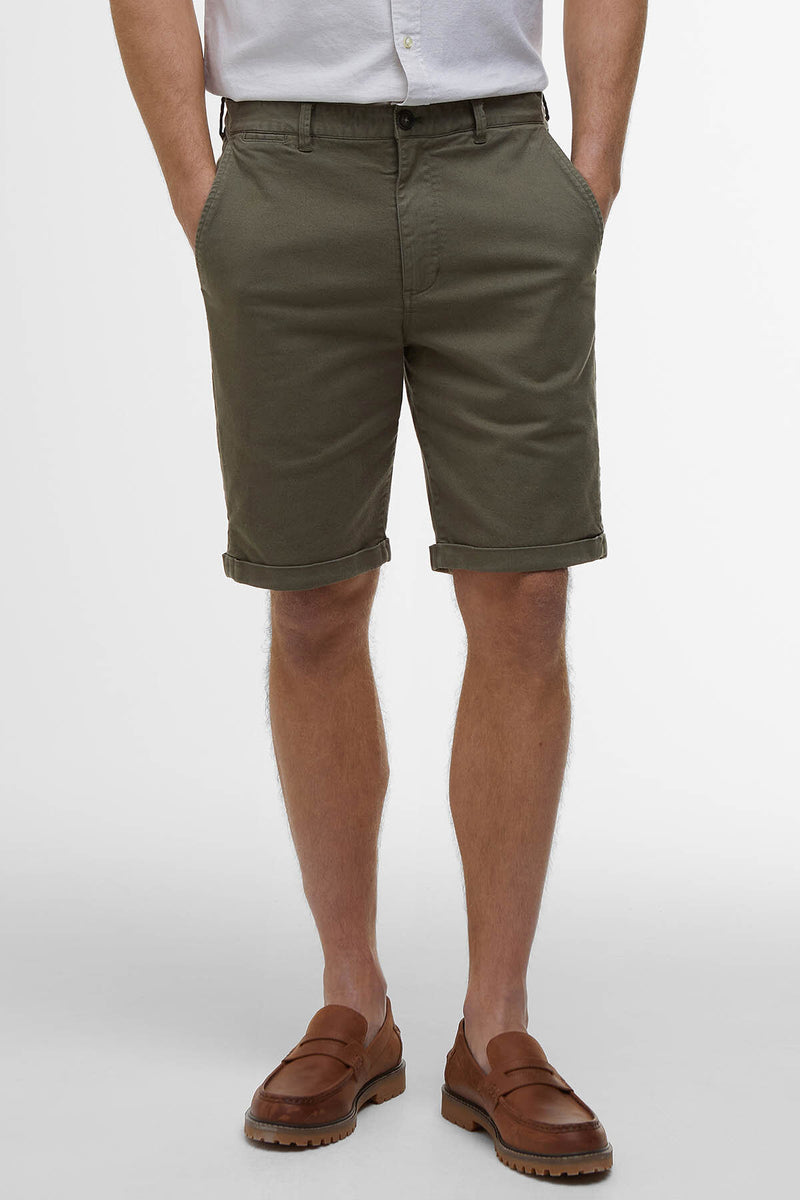 Shorts chino in twill lavato
