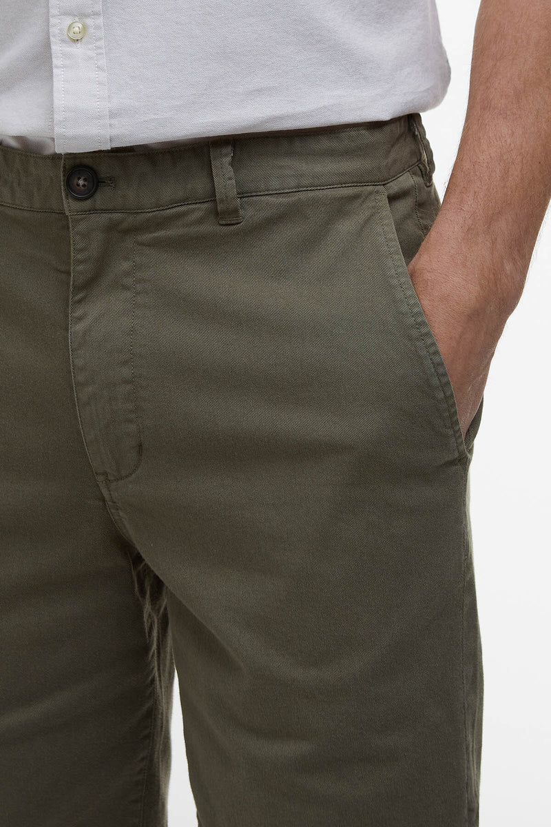 Shorts chino in twill lavato