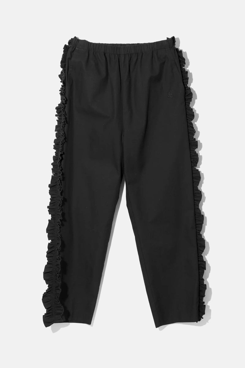 Pantaloni con bande laterali a balze.