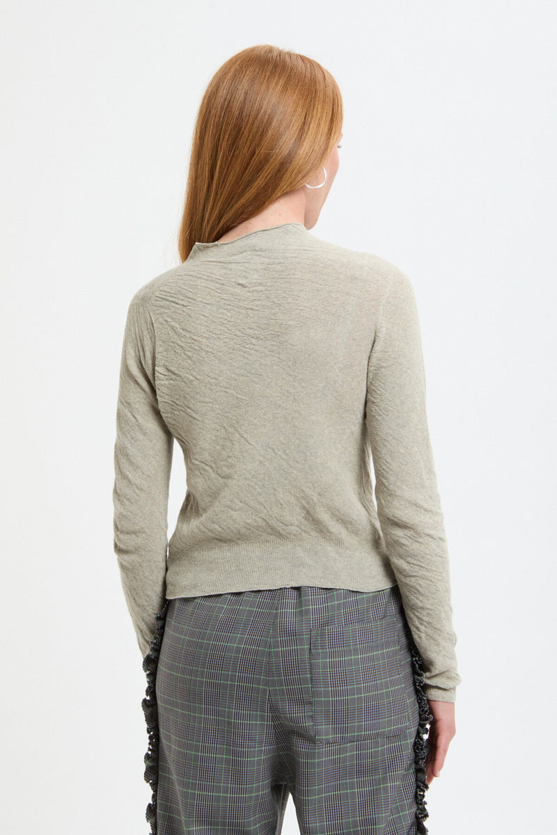 Maglione Trasparente con Collo Alto