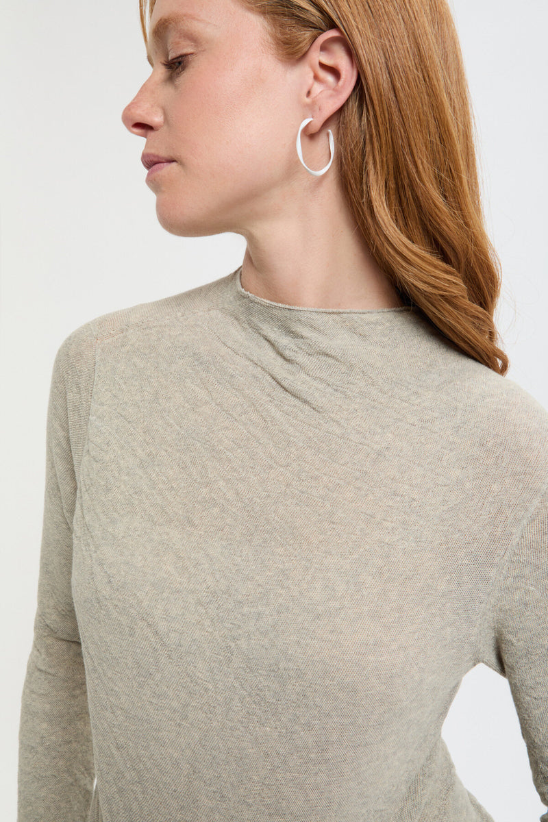 Maglione Trasparente con Collo Alto