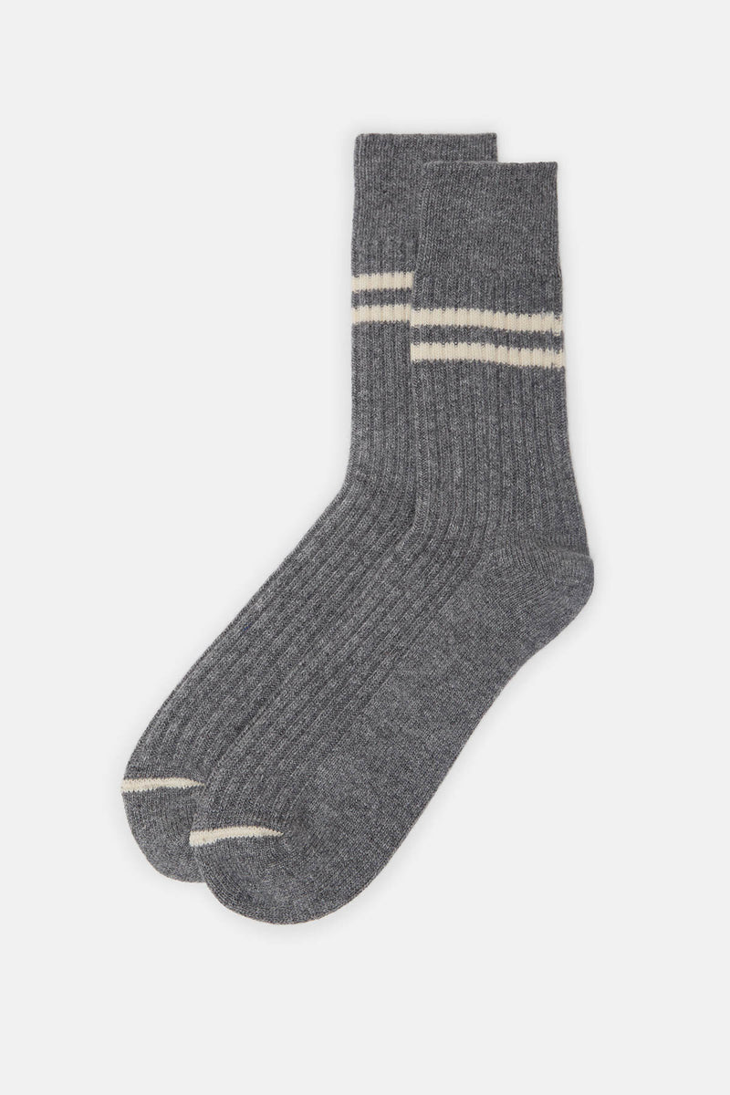 Merino lambs wool stripe socks