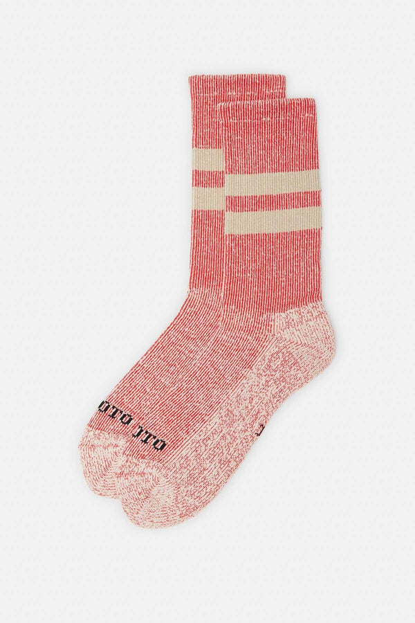 Pile stripe marl socks