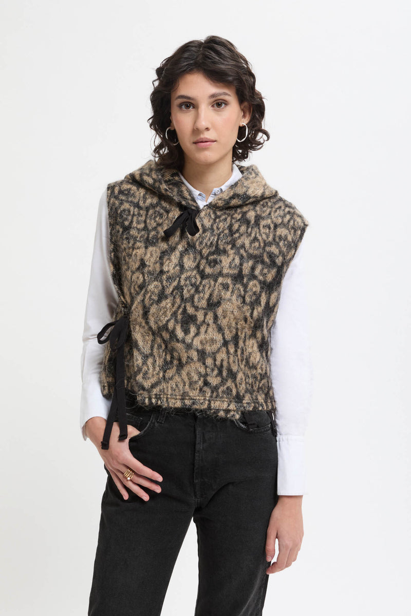 Gilet in Maglia con Chiusura a Portafoglio