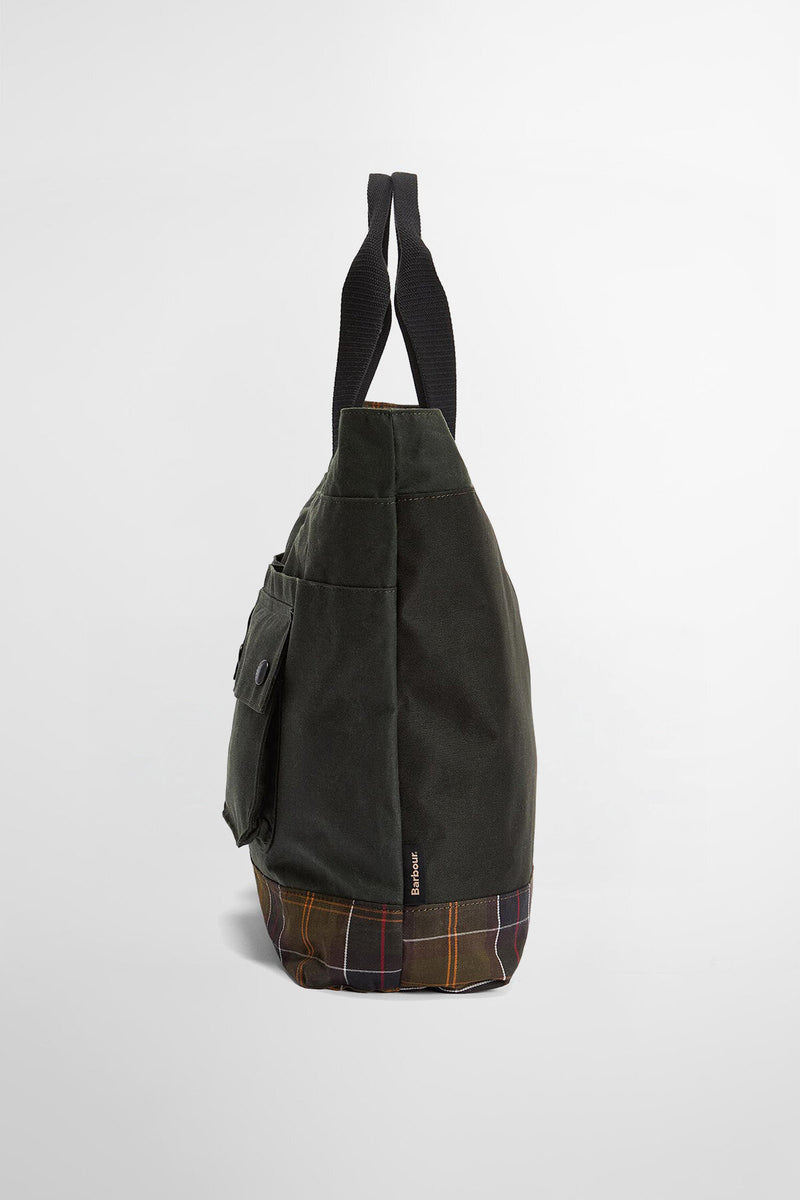 Borsa tote Field in tessuto cerato Barbour