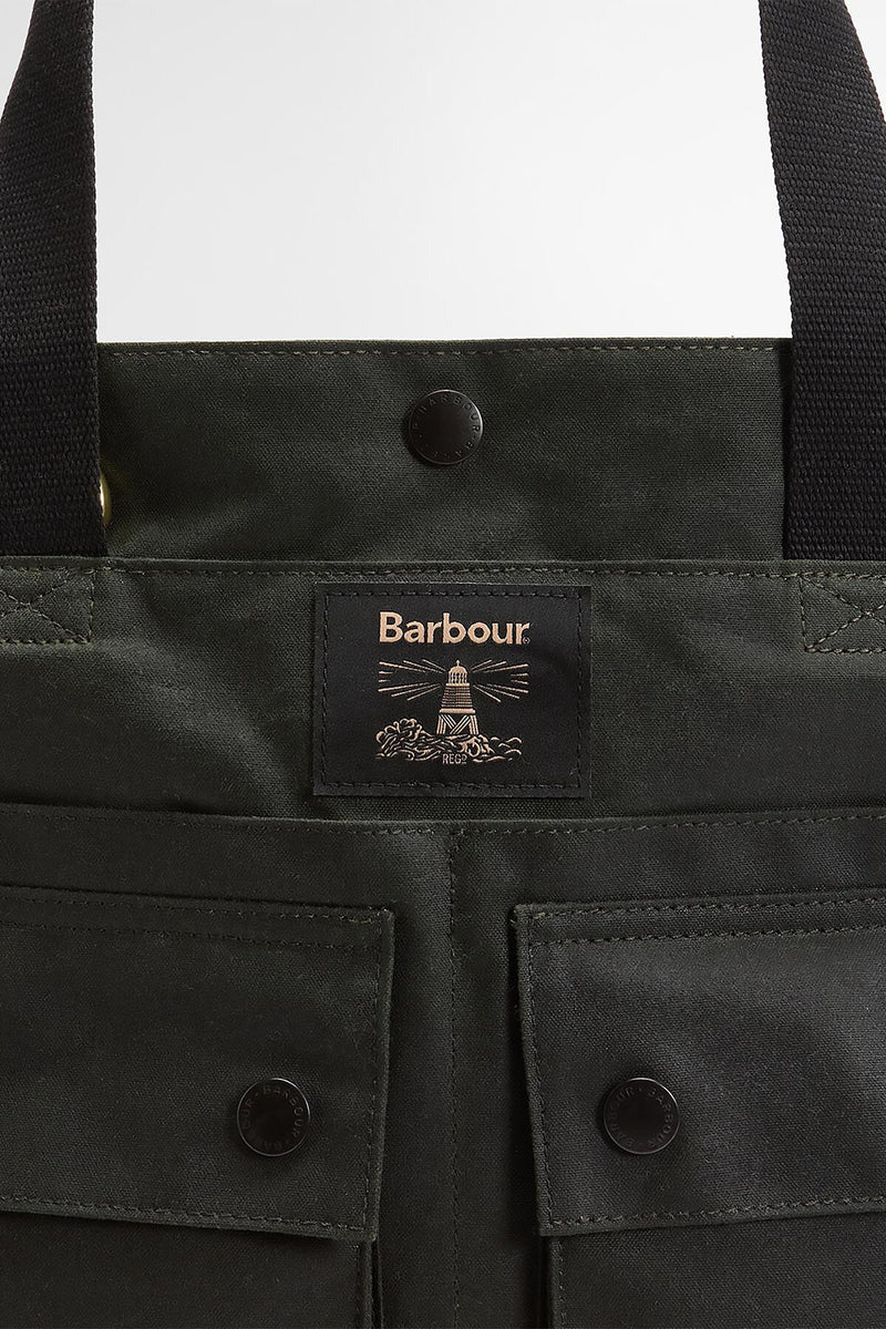Borsa tote Field in tessuto cerato Barbour