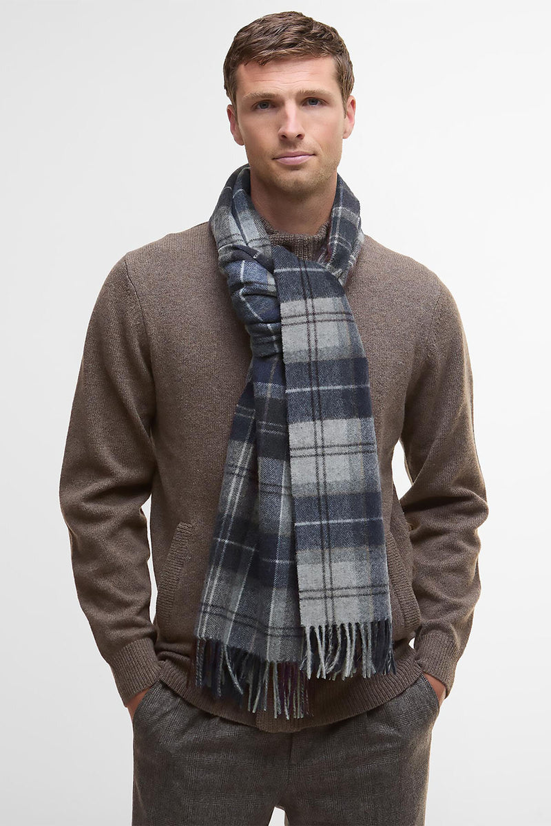Sciarpa con motivo tartan in lana e cashmere