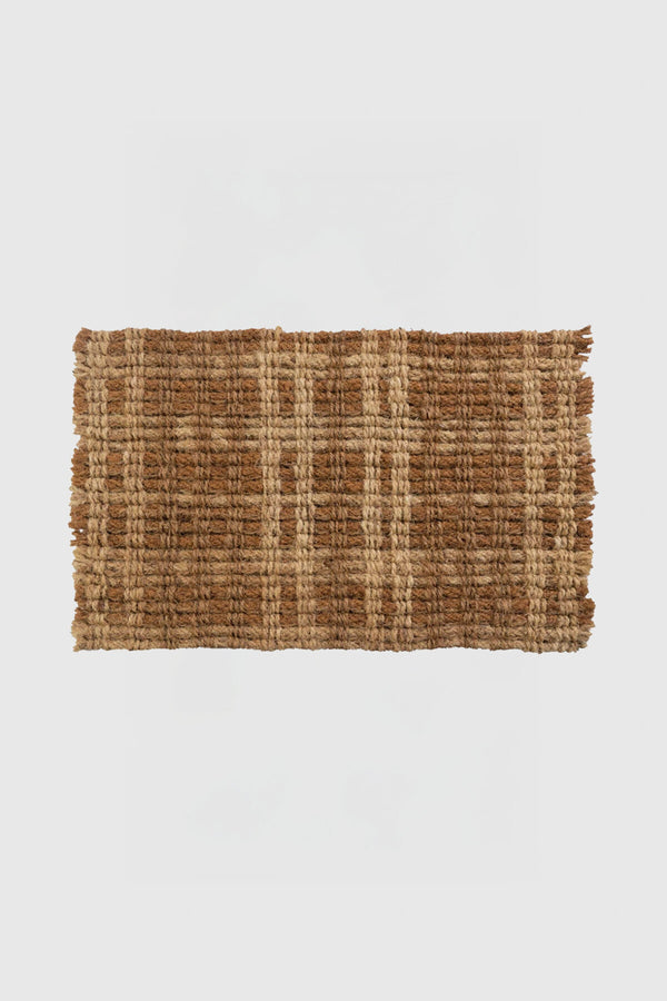 Plaid Woven Coconut Fiber Doormat