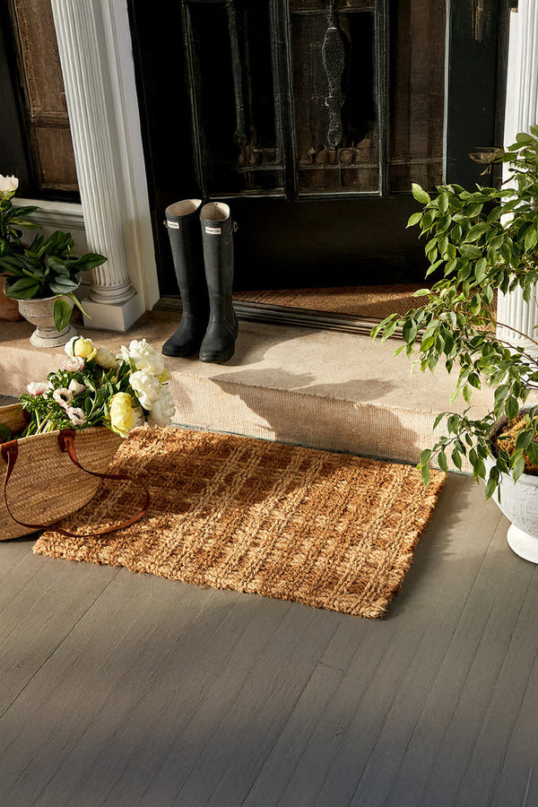 Plaid Woven Coconut Fiber Doormat
