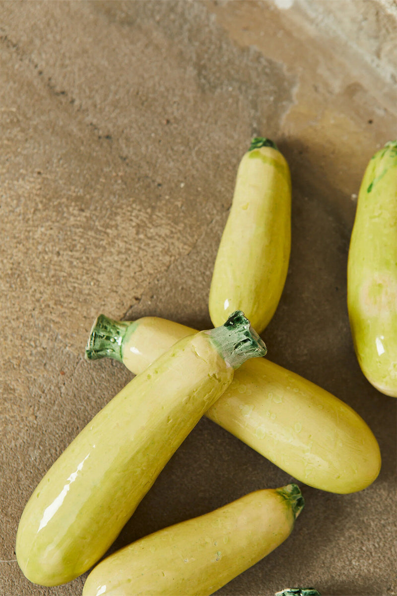 Zucchine replica in ceramica smaltata