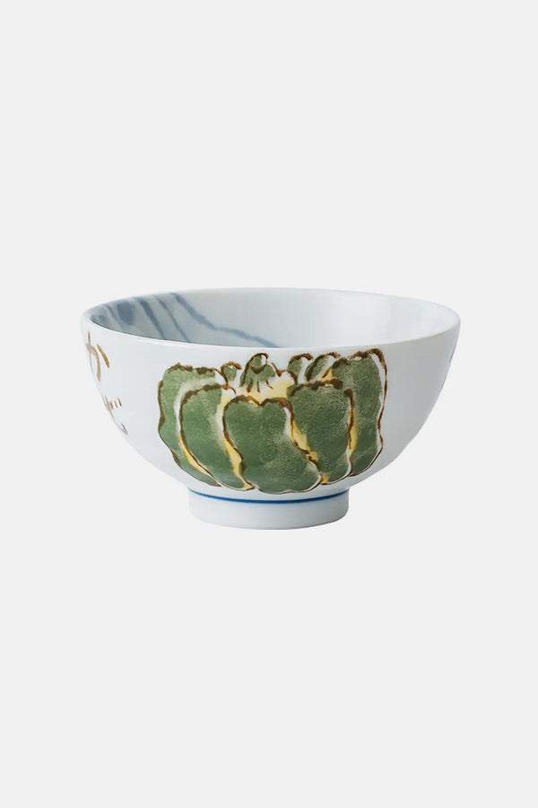 Rice bowl with vegetable design Type A
