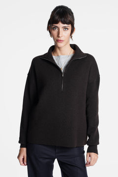 Half zip up knit top