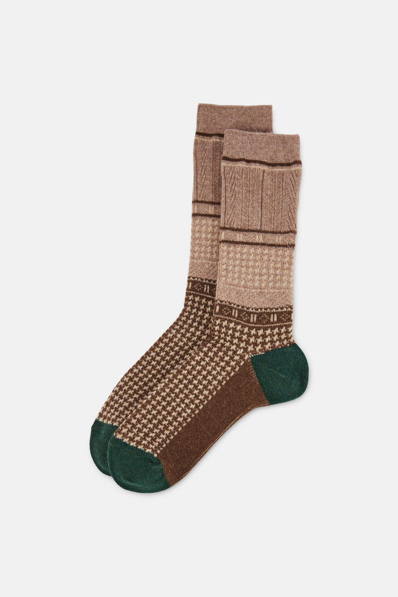 Wool blend patterned socks