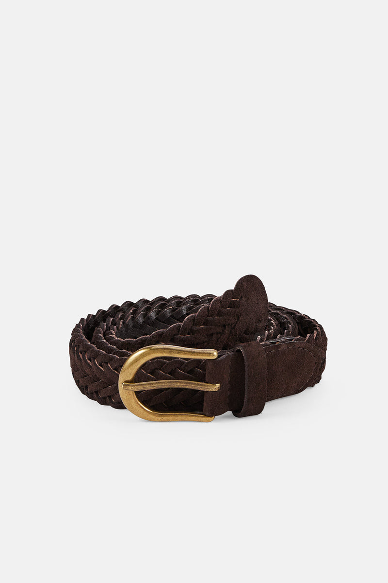 Suede Mesh Belt