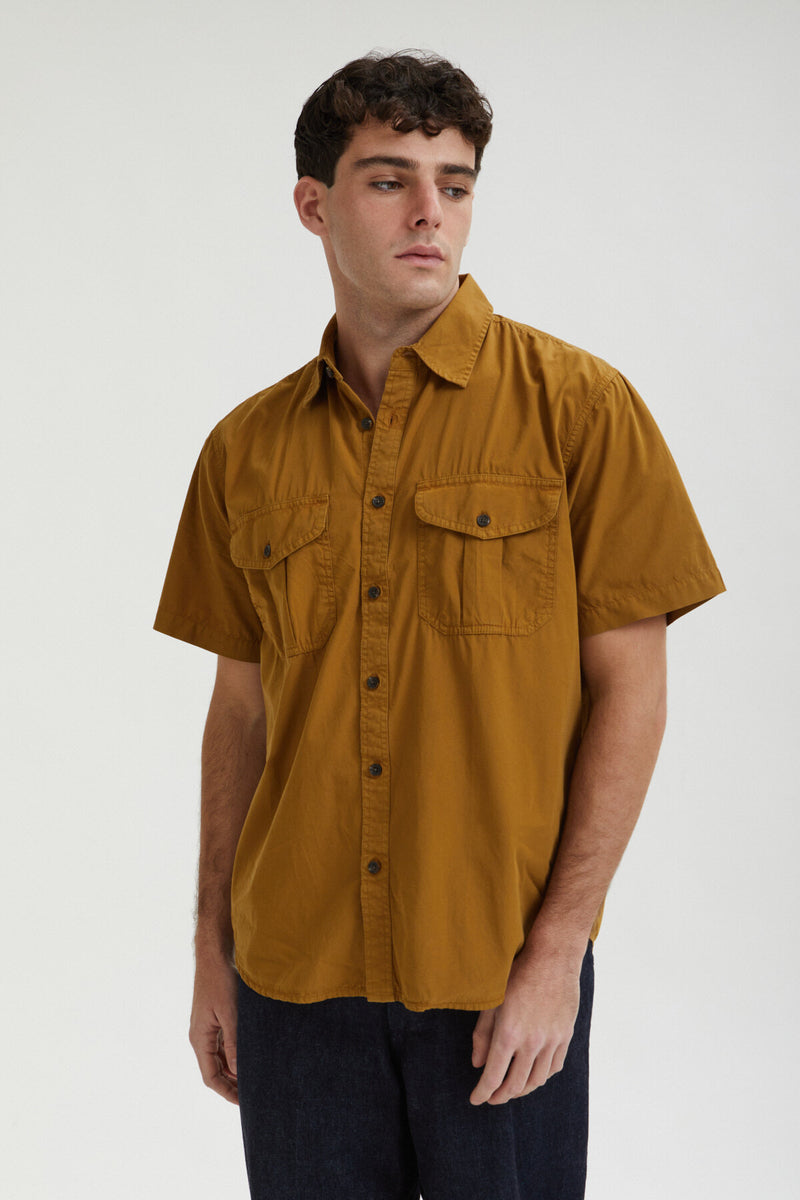 WASHED SS FEATHER CLOTH SHIRT