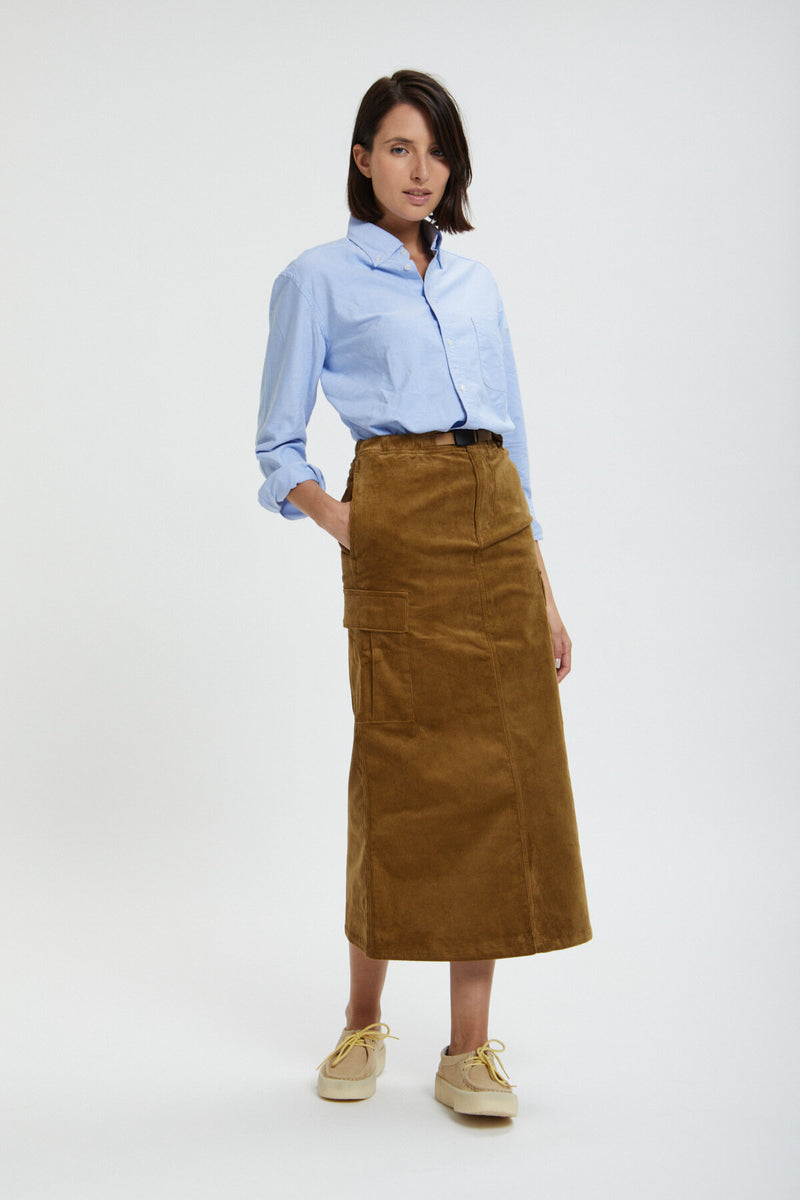 Corduroy Long Cargo Skirt