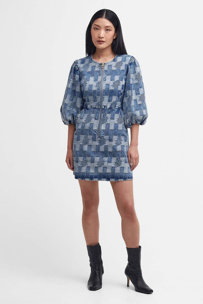 Bowhill Patchwork Denim Mini Dress