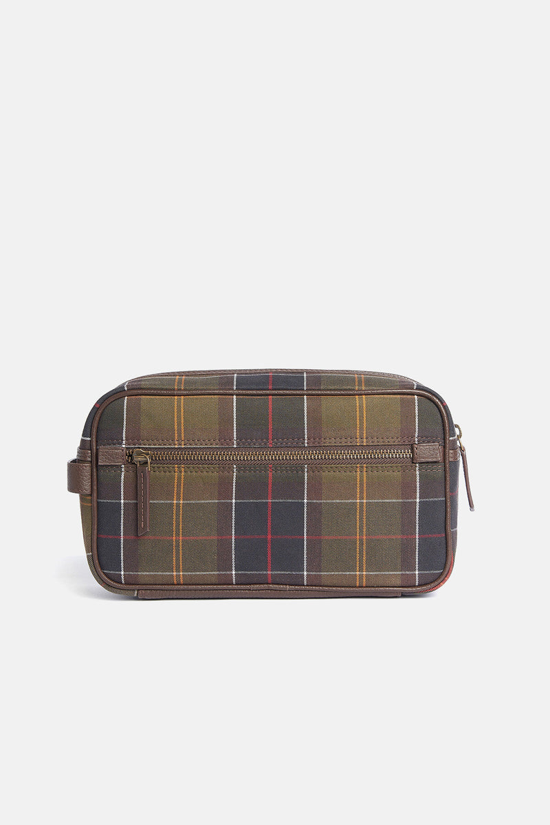 Trousee da bagno in tartan e pelle