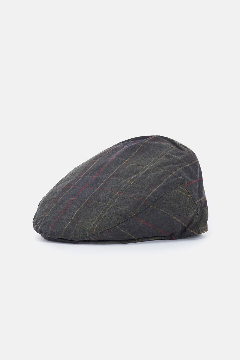 Cappello in cotone cerato in tartan