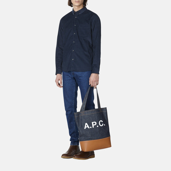 Tote bag in denim con logo