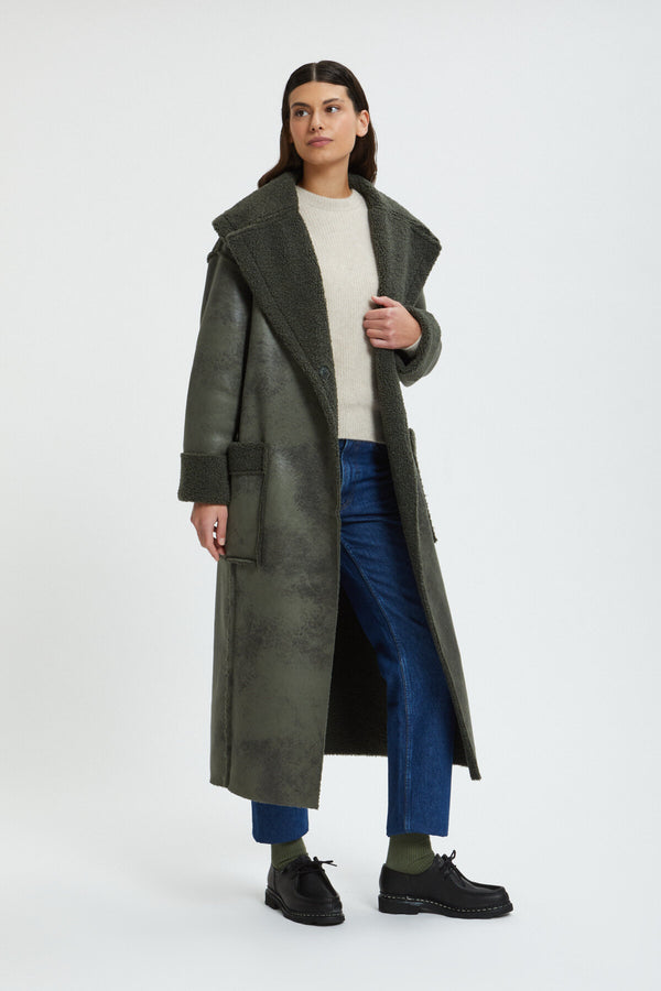 Leather effect Eco Shearling Coat