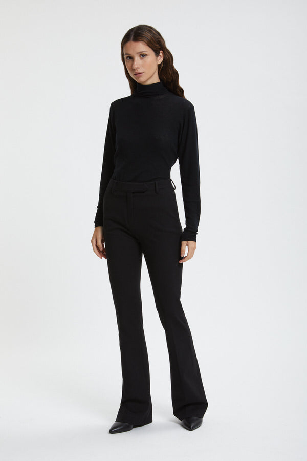 High rise flare trousers