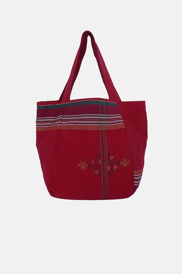 Red khadi Cotton Bag