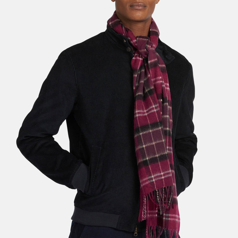 Sciarpa tartan in lana merino e cashmere